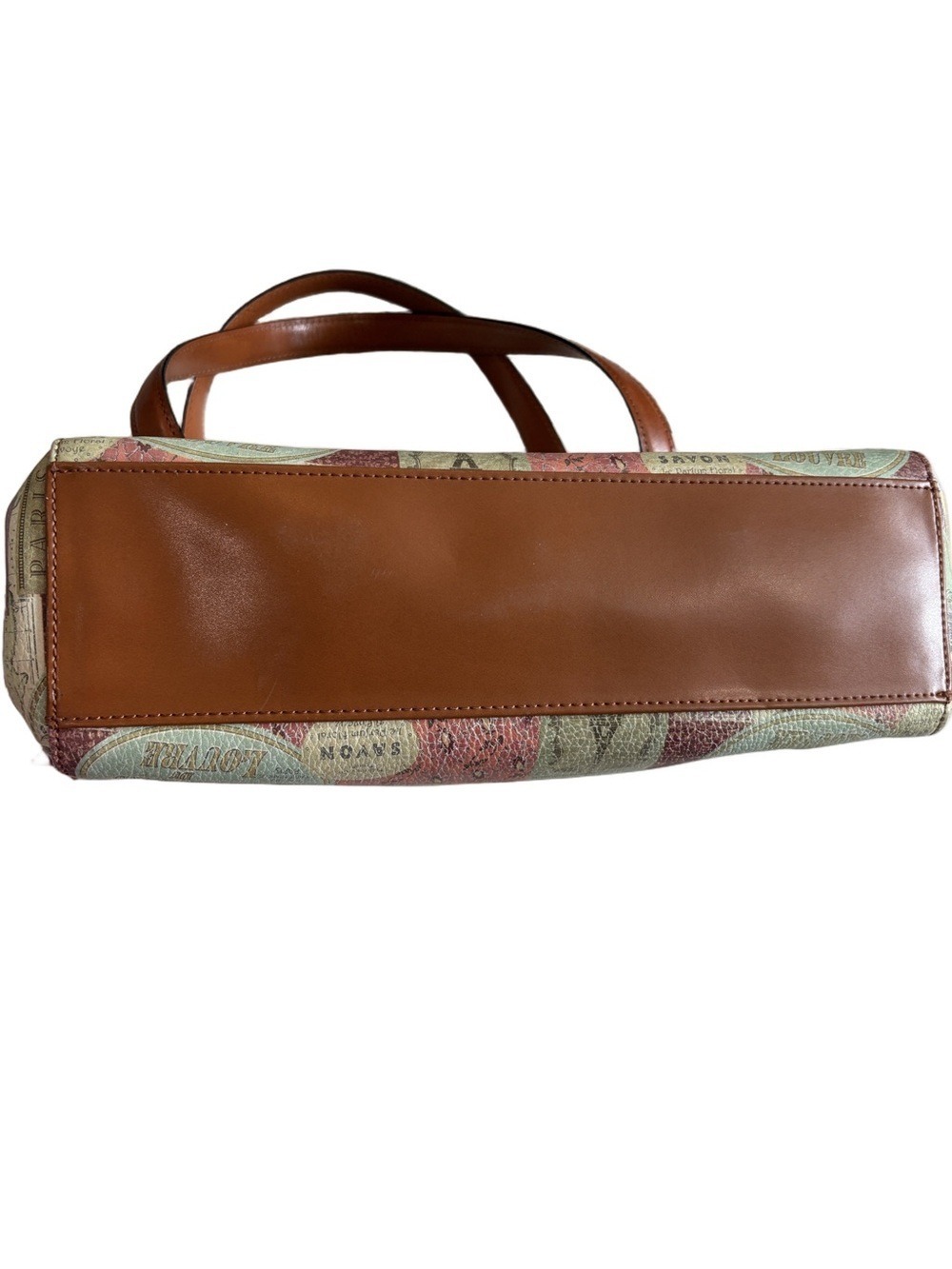 Fossil Coronado leather purse. Vintage travel postcard map design vintage - Picture 3 of 13